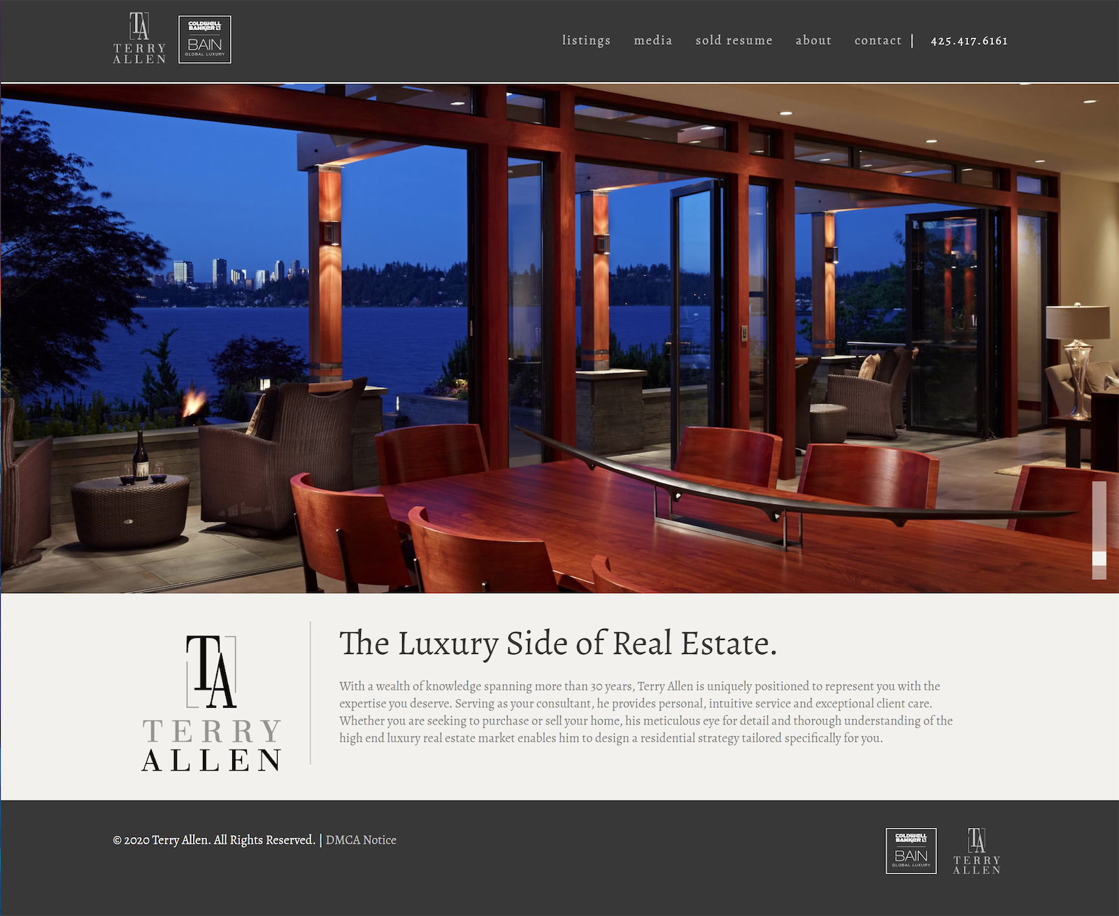 Terry Allen Luxe Website Design by Efinitytech Seattle