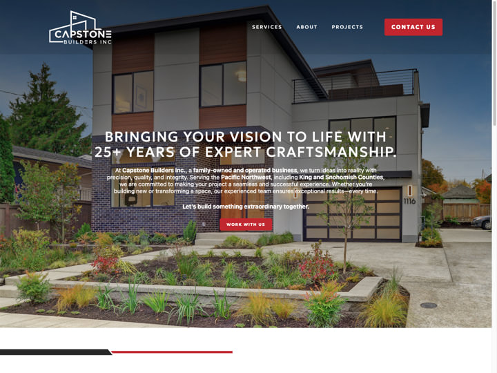 Capstone Builders Website Design by Efinitytech Seattle