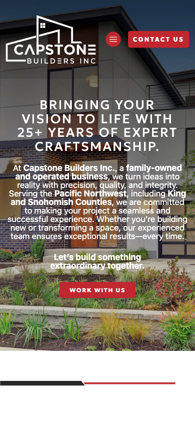 Capstone Builders Mobile Website Design by Efinitytech Seattle