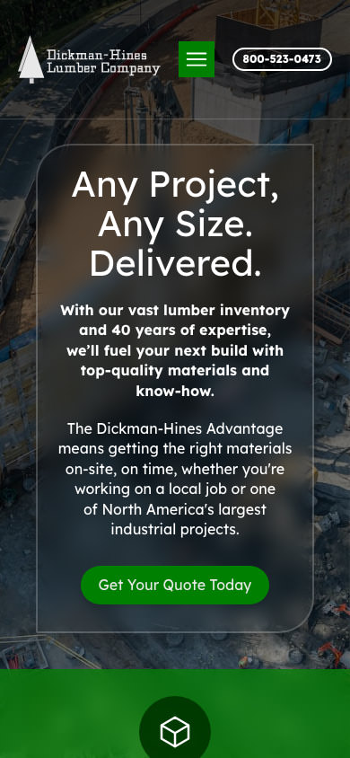 Dickman-Hines Lumber Company Mobile Website Design by Efinitytech Seattle