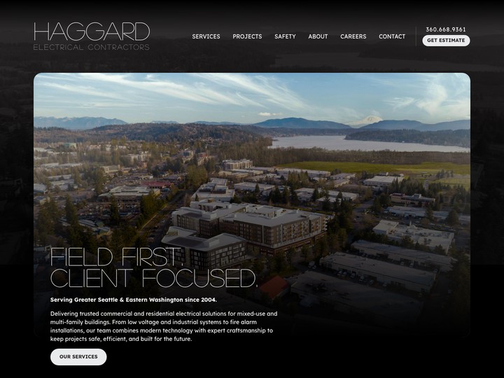 Haggard Electric Website Design by Efinitytech Seattle