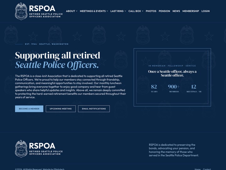 Retired Seattle Police Officers Association Website Design by Efinitytech Seattle