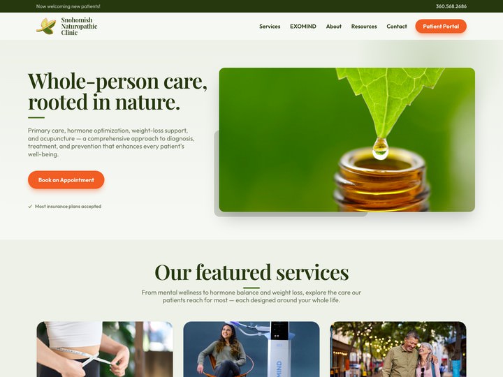 Snohomish Naturopathic Website Design by Efinitytech Seattle