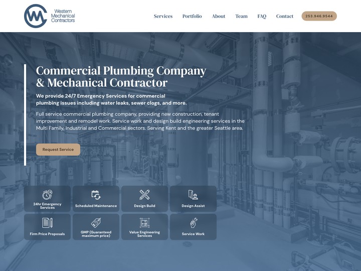 Western Mechanical Contractors Website Design by Efinitytech Seattle