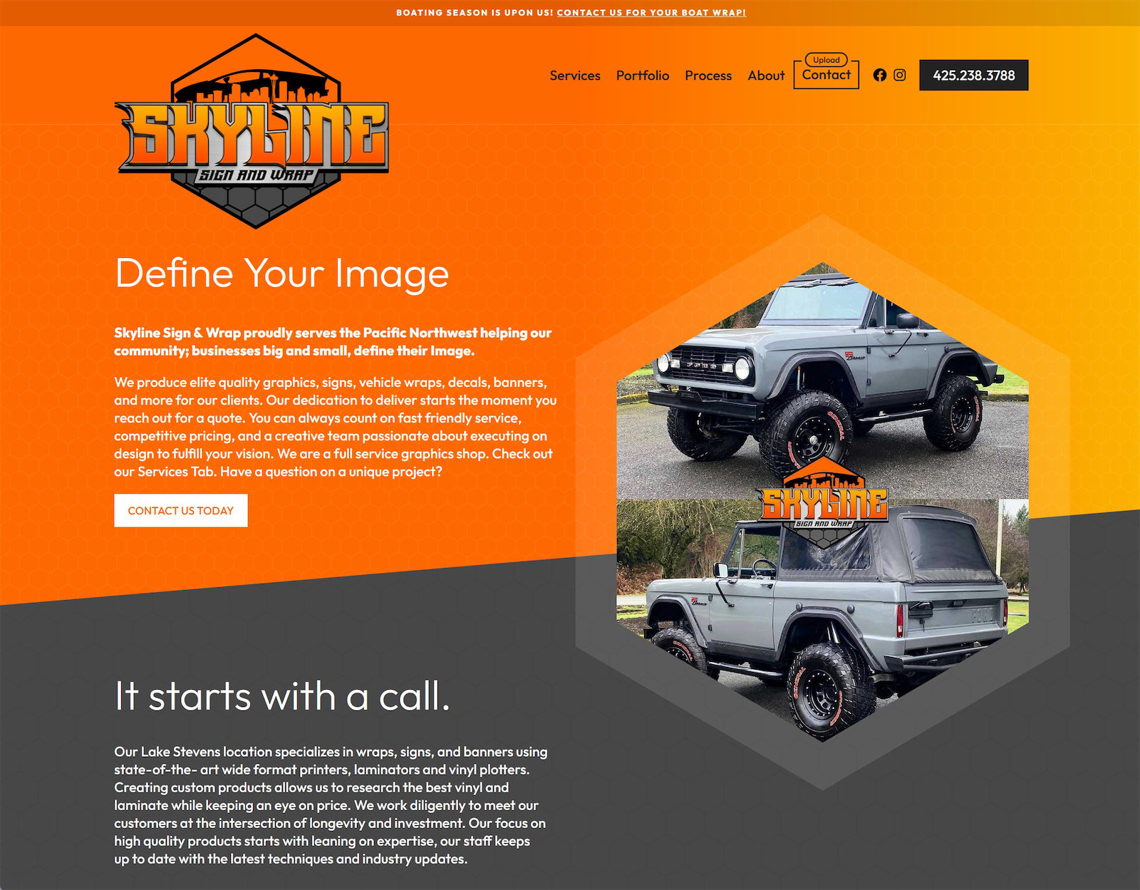 Skyline Sign and Wrap Website Design by Efinitytech Seattle