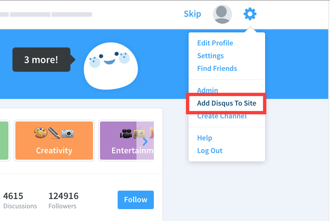 Add Disqus to Site Screenshot