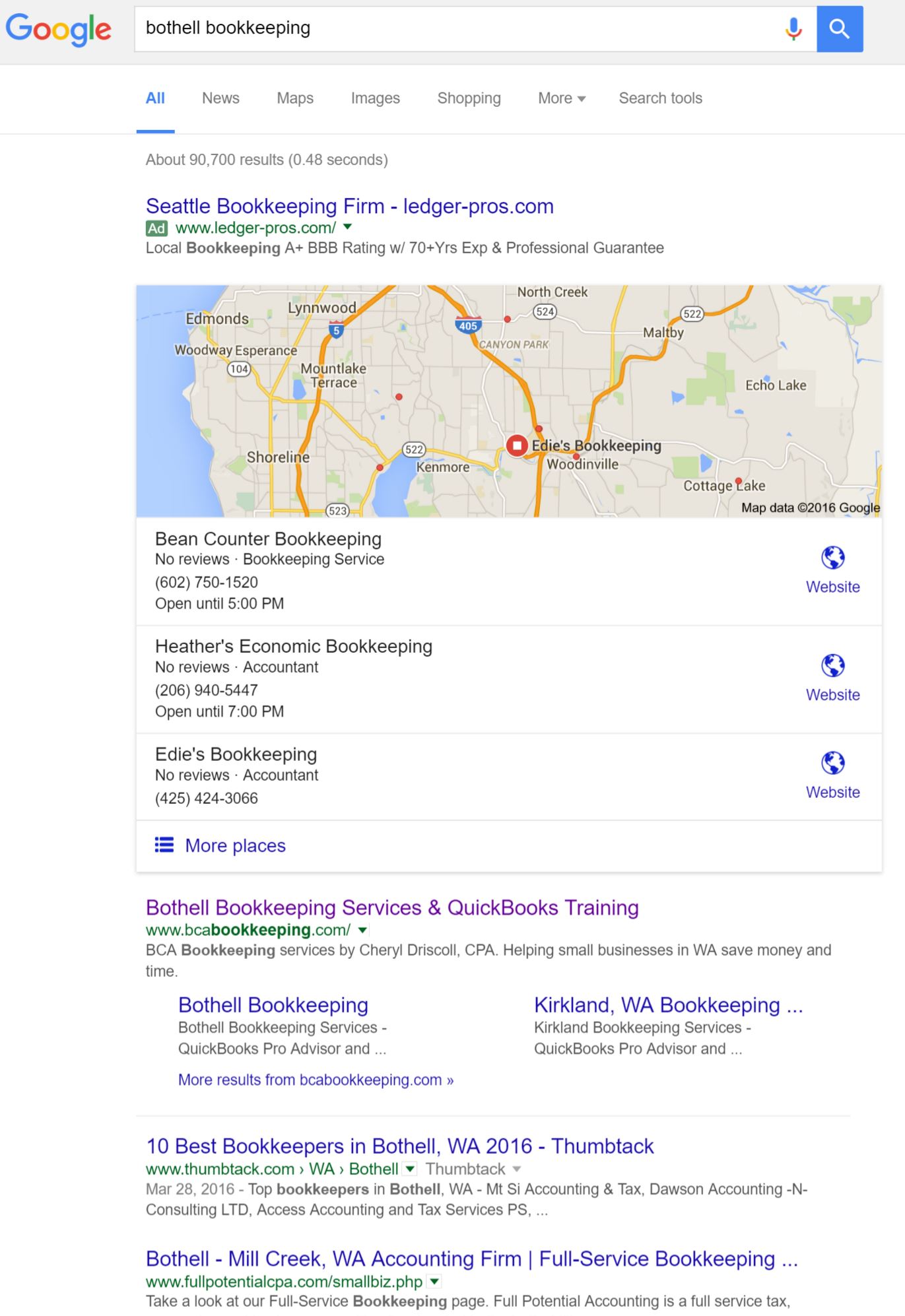 Bothell Bookkeeping on Google