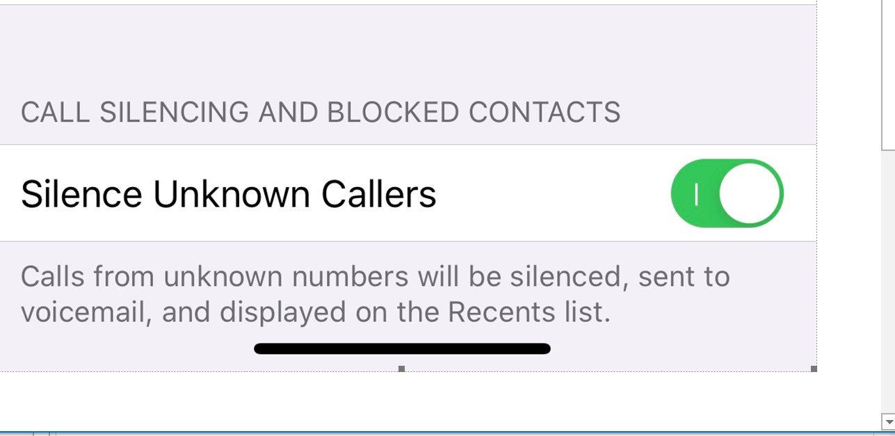 Apple Silence Unknown Callers