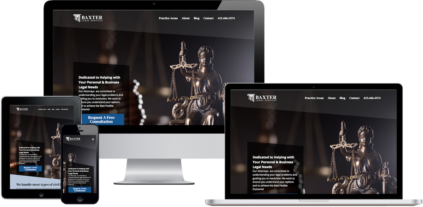 Baxter Legal Services Website Design by Efinitytech Seattle