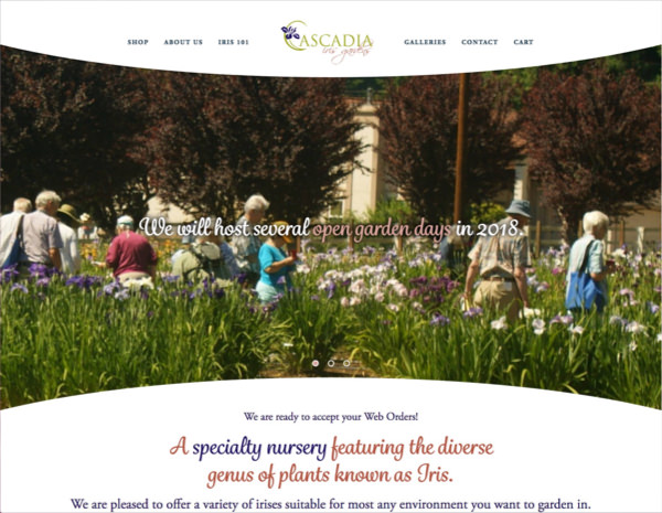 Cascadia Iris Gardens Website Design by Efinitytech Seattle