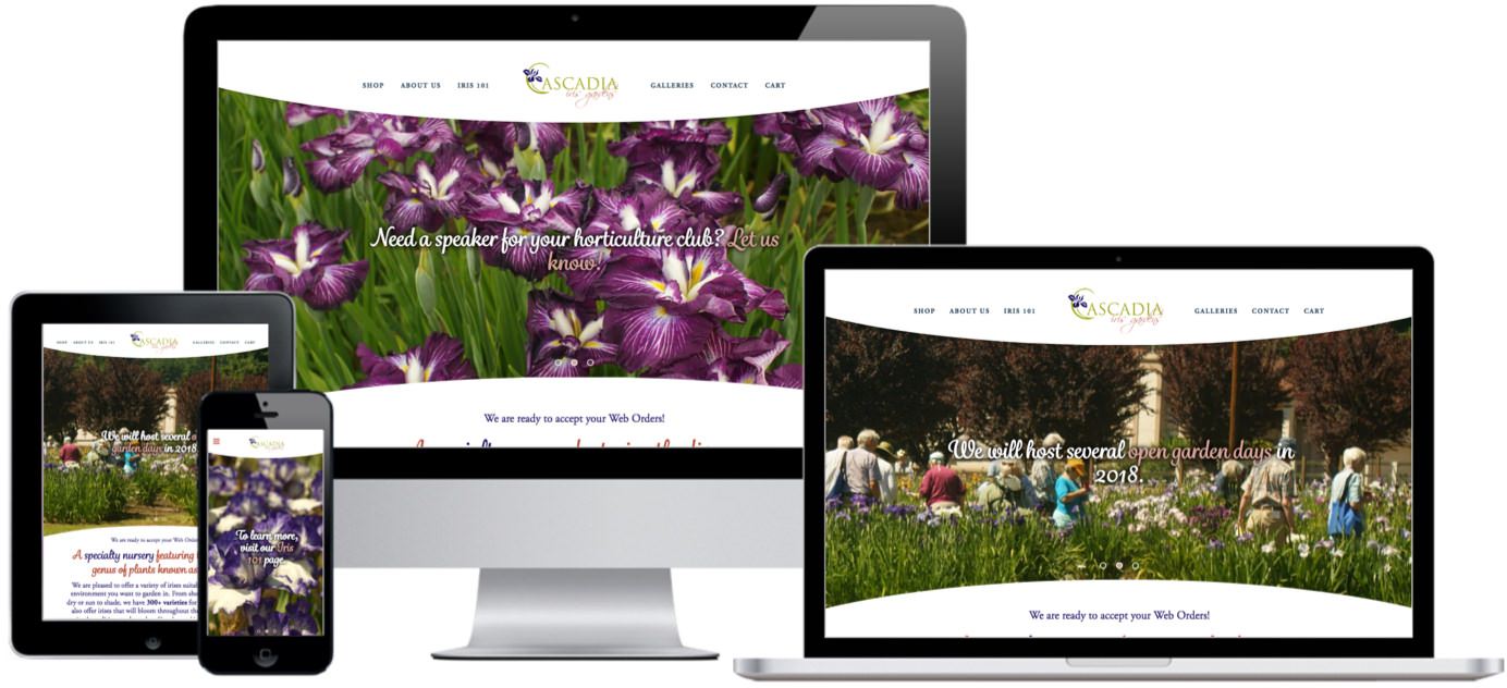 Cascadia Iris Gardens Website Design by Efinitytech Seattle