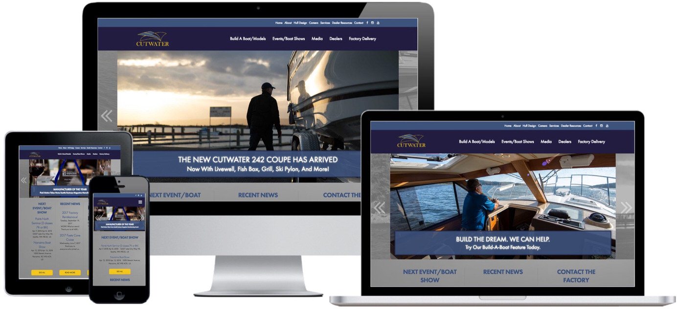 Cutwater Boats Website Design by Efinitytech Seattle