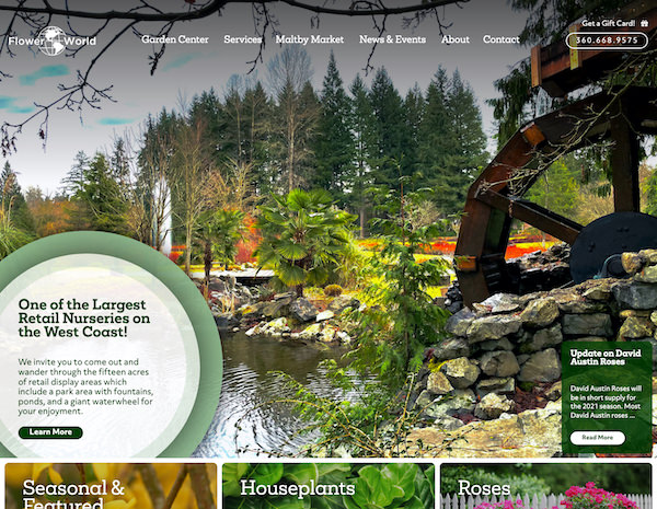 Flower World USA Website Design by Efinitytech Seattle