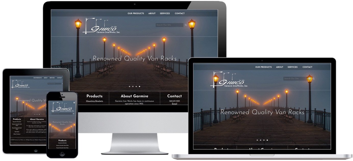 Garmire Ironworks Website Design by Efinitytech Seattle