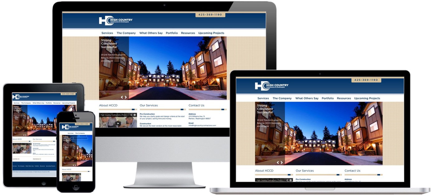 High Country Contractors Website Design by Efinitytech Seattle