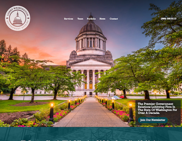 Lobby Washington Website Design by Efinitytech Seattle
