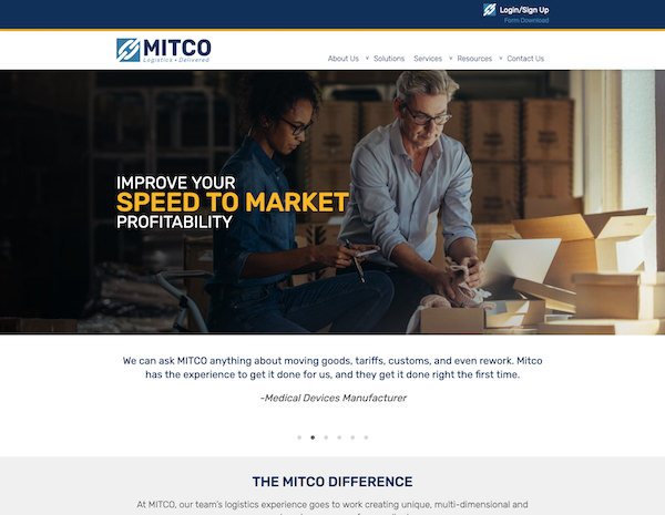 Mitco Global Website Design by Efinitytech Seattle