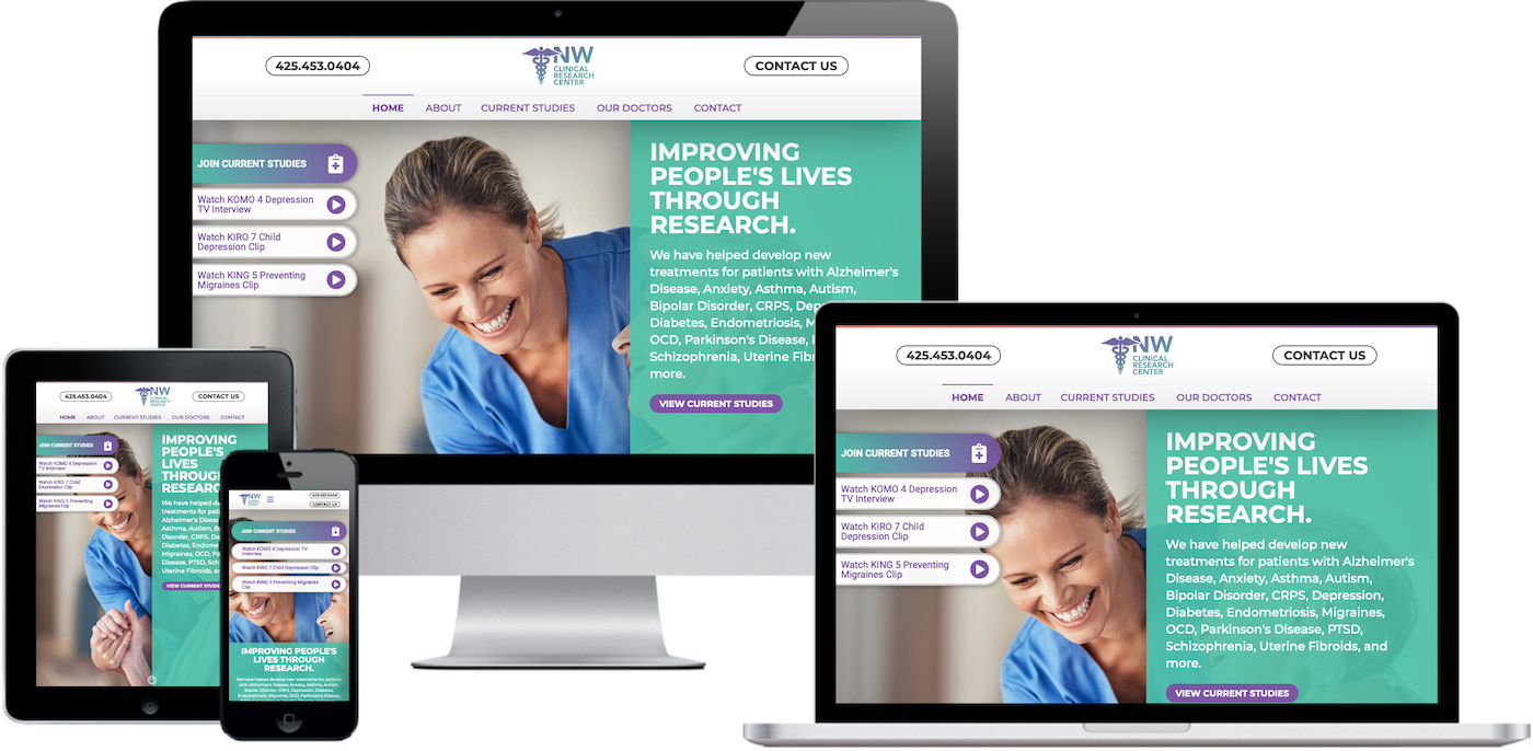 NW Clinical Research Center Website Design by Efinitytech Seattle