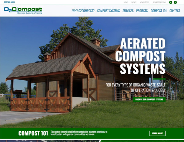 O2 Compost Website Design by Efinitytech Seattle