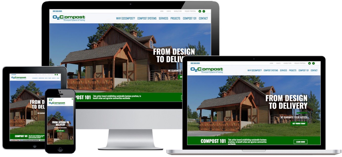 O2 Compost Website Design by Efinitytech Seattle