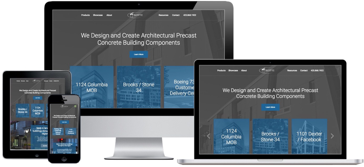 Olyprecast Website Design by Efinitytech Seattle