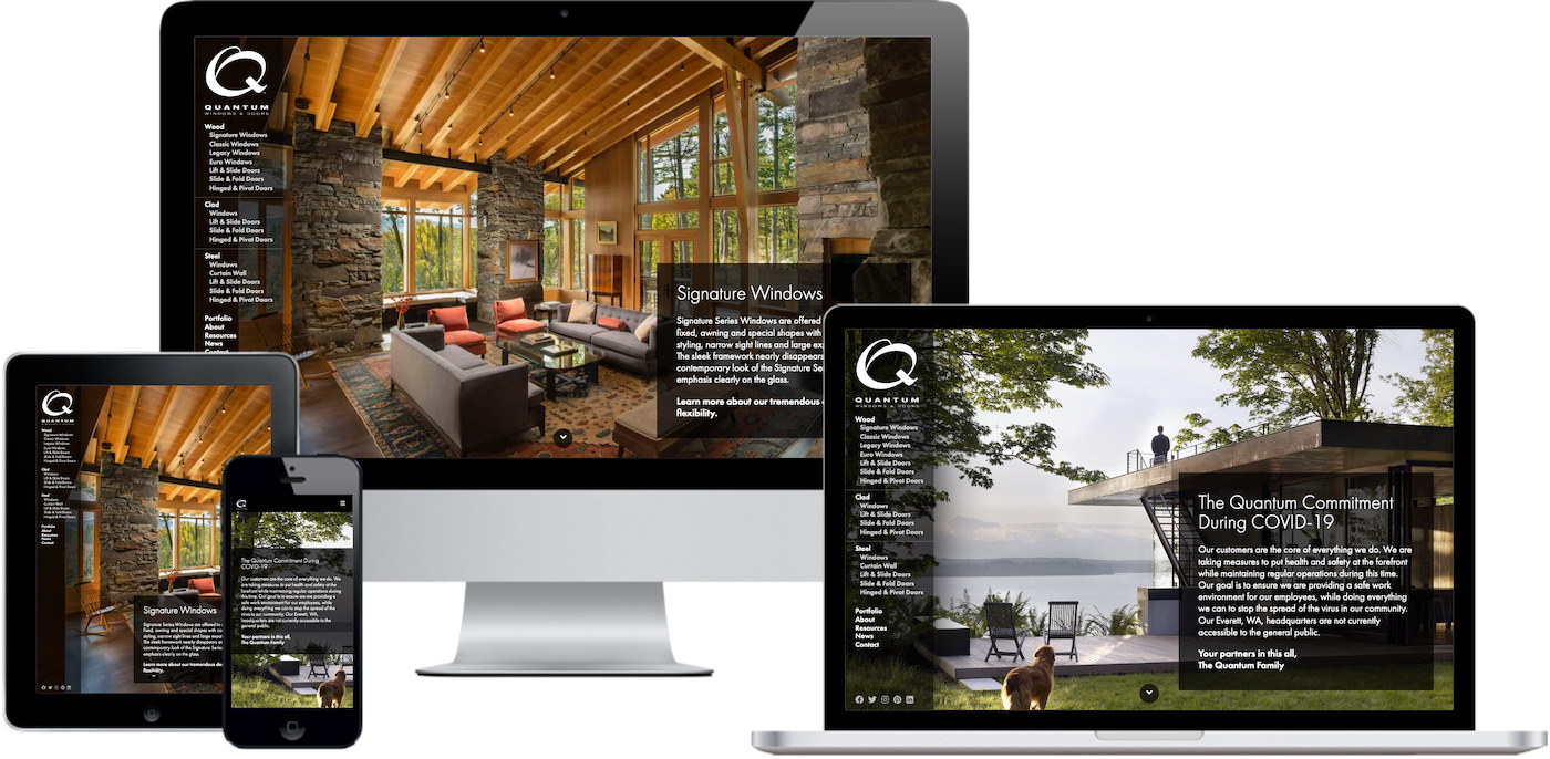 Quantum Windows Website Design by Efinitytech Seattle