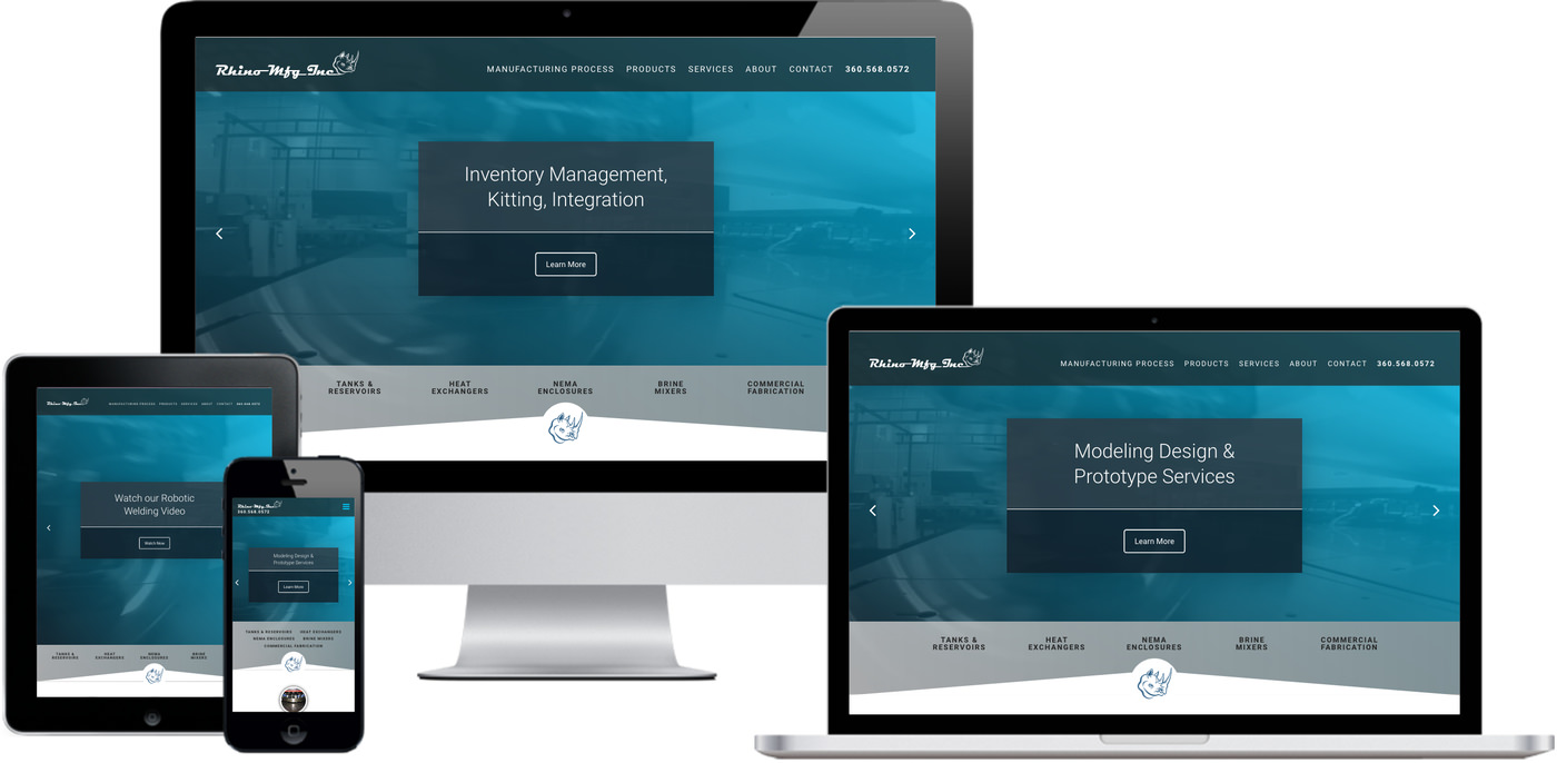 Rhino Manufacturing Website Design by Efinitytech Seattle
