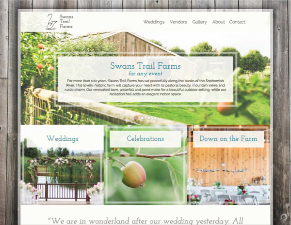 Swans Trail Farms Website Design by Efinitytech Seattle