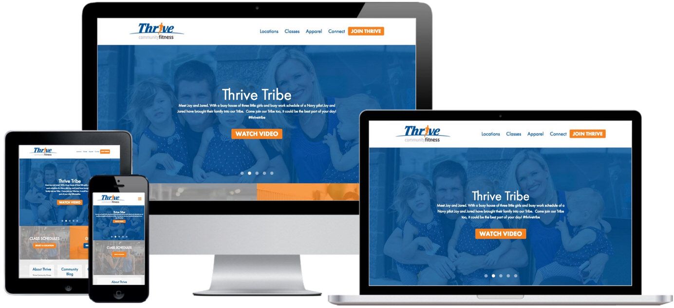 Thrive Community Fitness Website Design by Efinitytech Seattle
