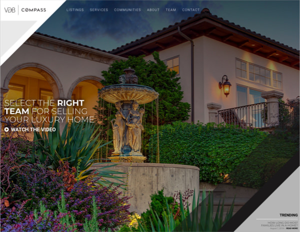 VDB Estates Website Design by Efinitytech Seattle