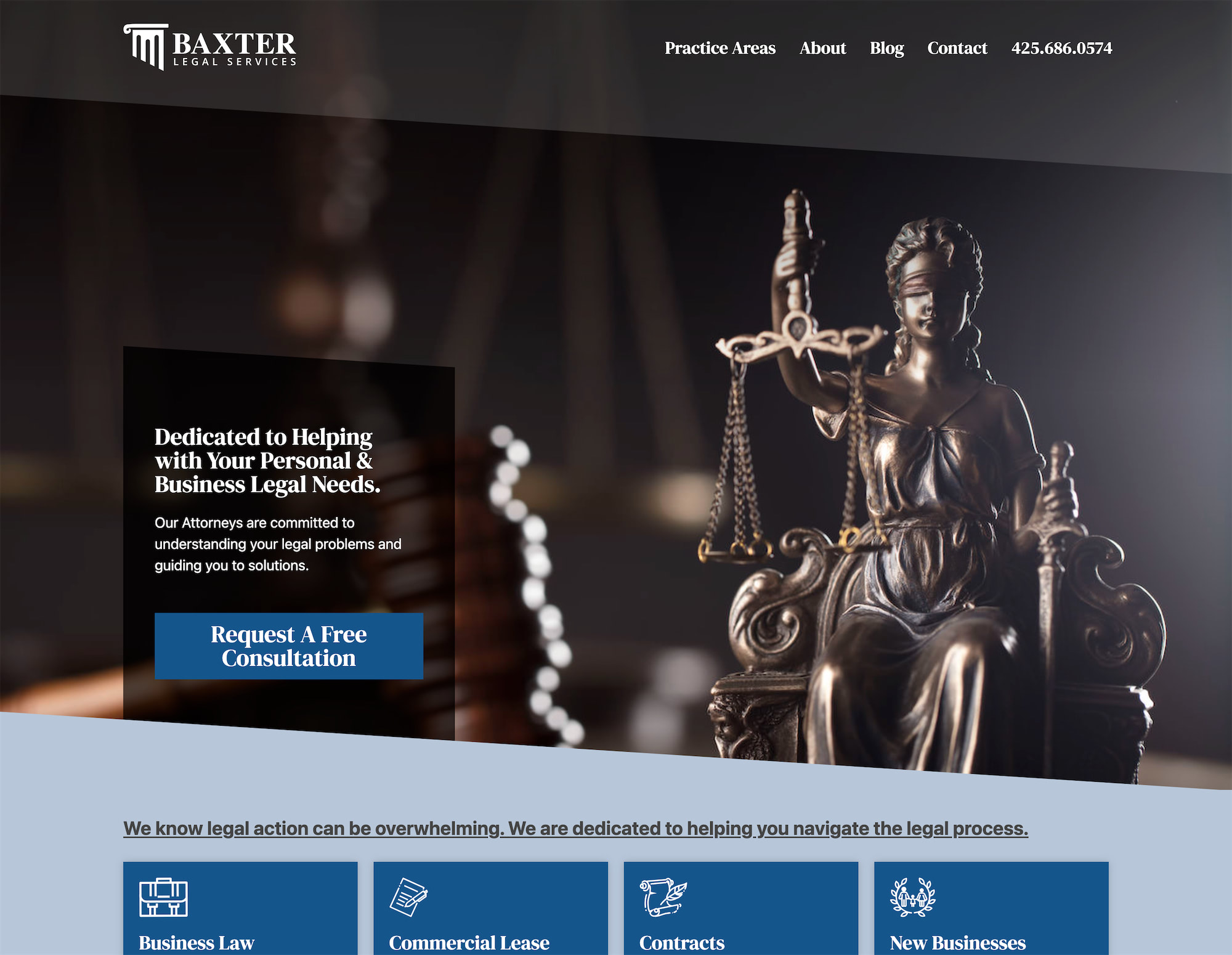 Baxter Legal Services Website Design by Efinitytech Seattle