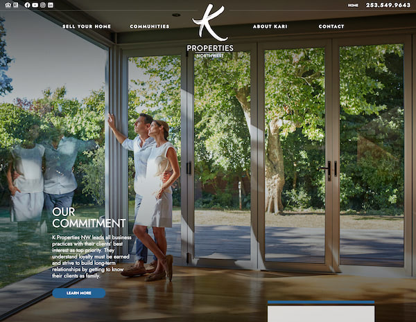 K Properties Northwest Website Design by Efinitytech Seattle
