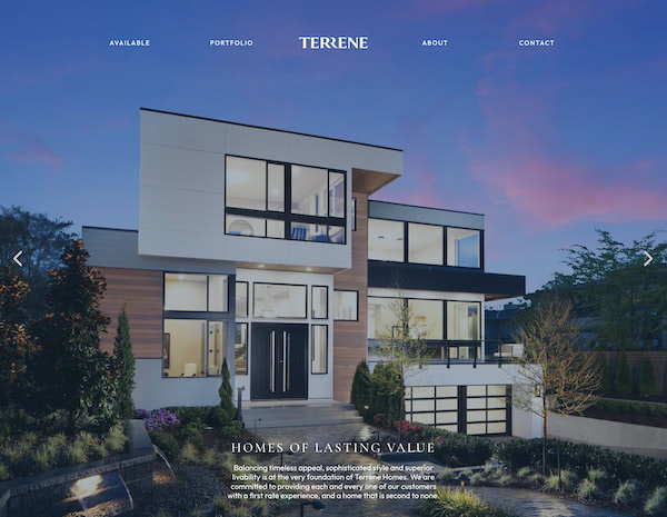 Terrene Homes Website Design by Efinitytech Seattle